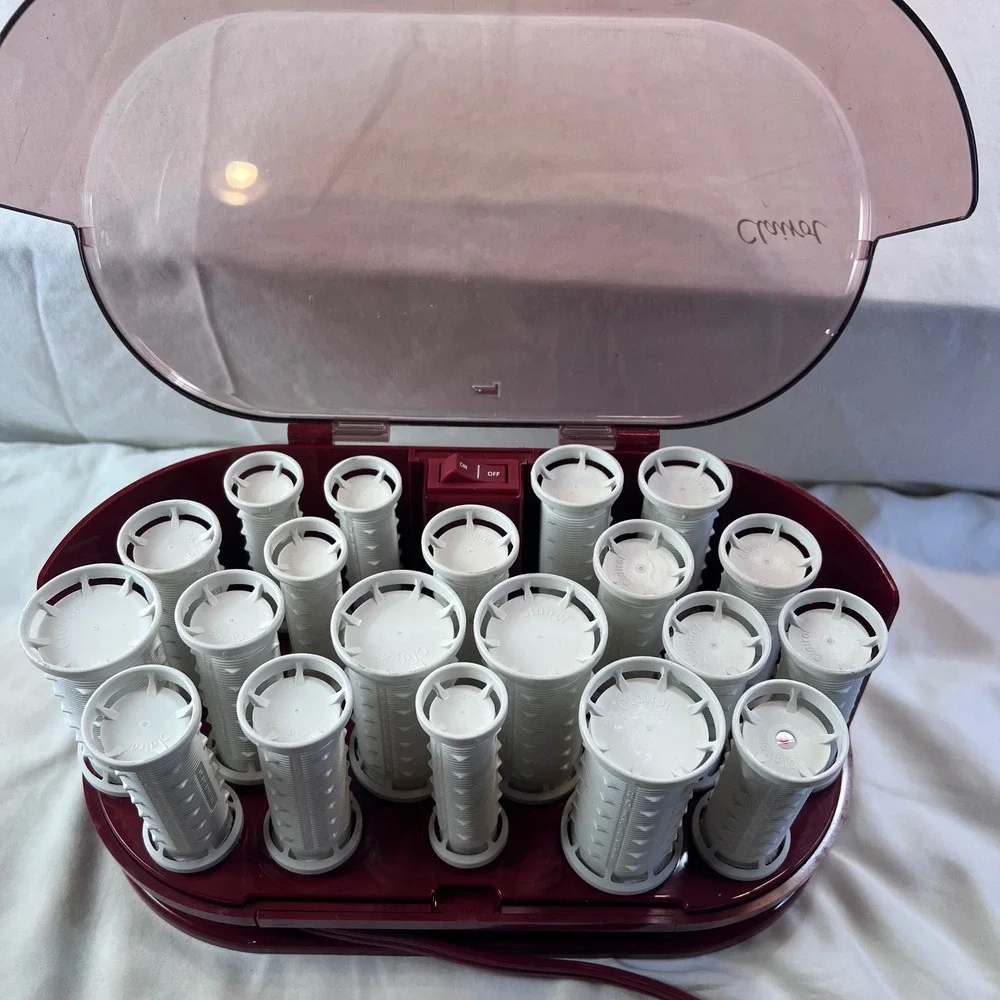 Clairol Time Saver Heated Rollers 20 Hair Setter PTC-20N Burgundy Vintage Style